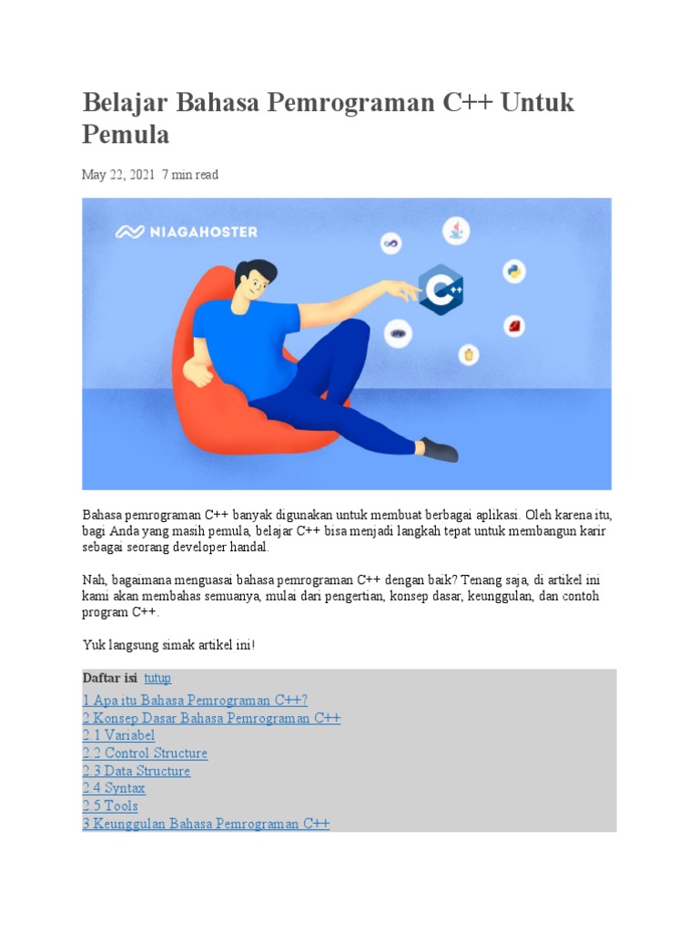 Panduan Belajar C++ untuk Pemula | PDF | Metode & Bahan Ajar | Komputer