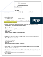 Multiplication and Division of Fractions Assesment