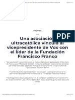 Una asociación ultracatólica vincula al vicepresidente de Vox con el líder de la Fundación Francisco Franco | Política | Cadena SER