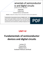 UNIT 4: Fundamentals of Semiconductor Devices and Digital Circuits