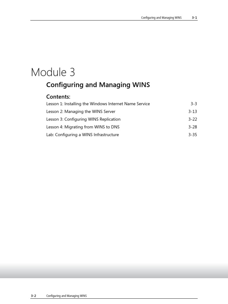 03 Configuring and Managing Wins | PDF | Domain Name System | Server ...