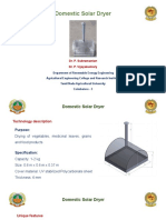 Domestic Solar Dryer: Dr. P. Subramanian Dr. P. Vijayakumary