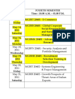 Mba - 4th Semester Date Sheet