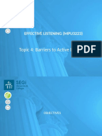 Topic 4 Barriers To Active Listening