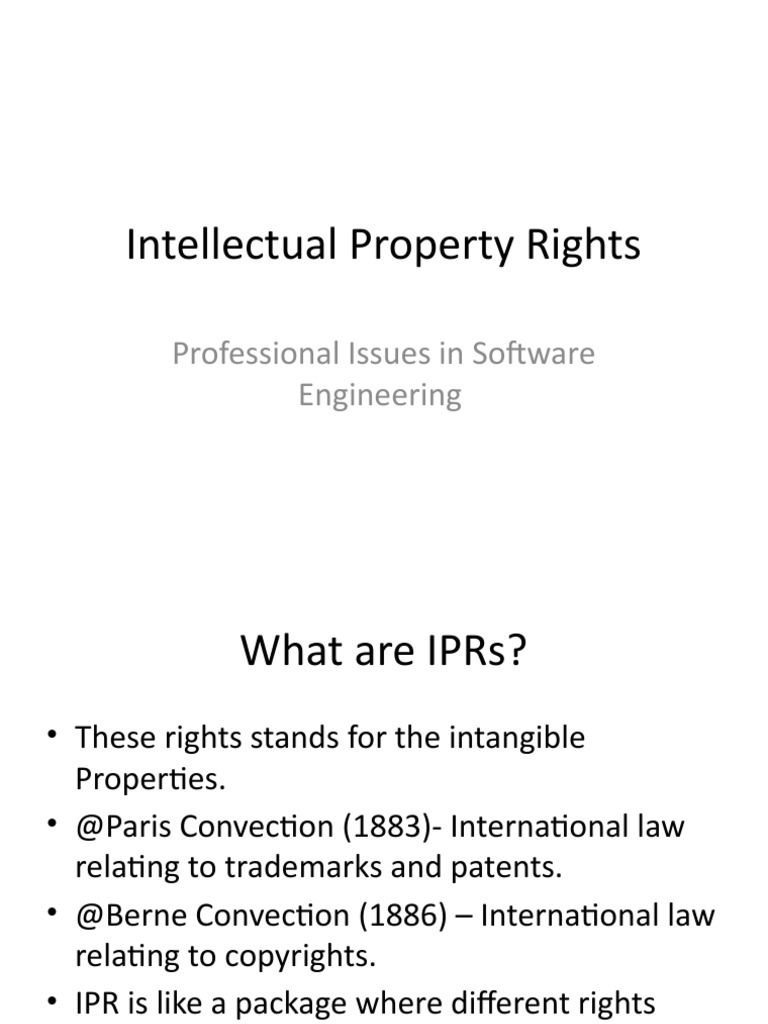 Intellectual Property Rights in Software | PDF | Intellectual Property ...