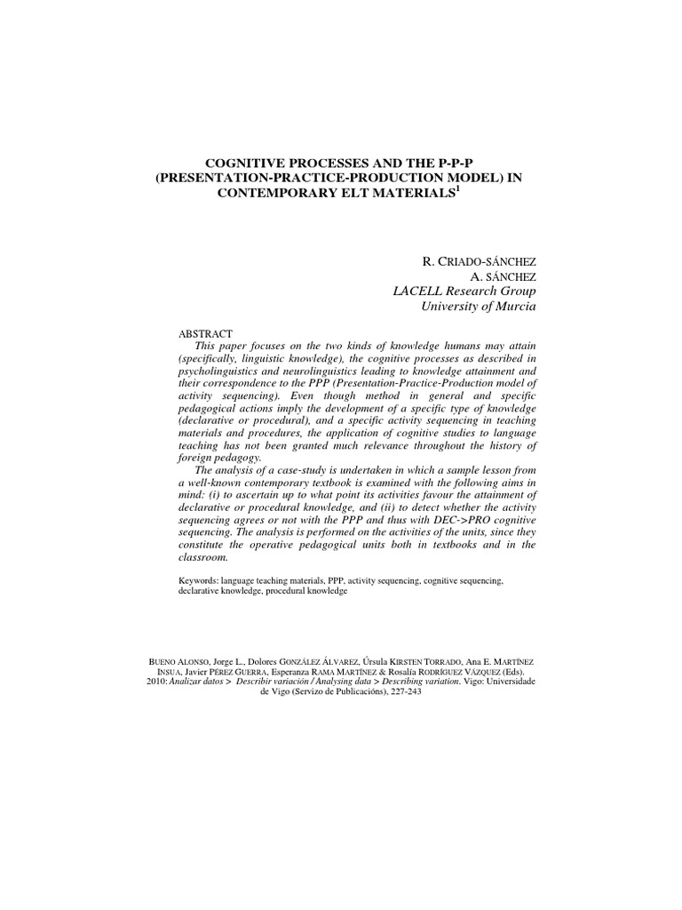 Cognitive Processes in Language Teaching | PDF | Adverb | Second ...