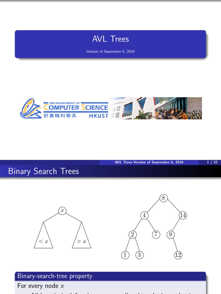AVL Trees: Version of September 6, 2016 | PDF | Data Management ...