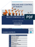 Robot velocity kinematics Jacobian