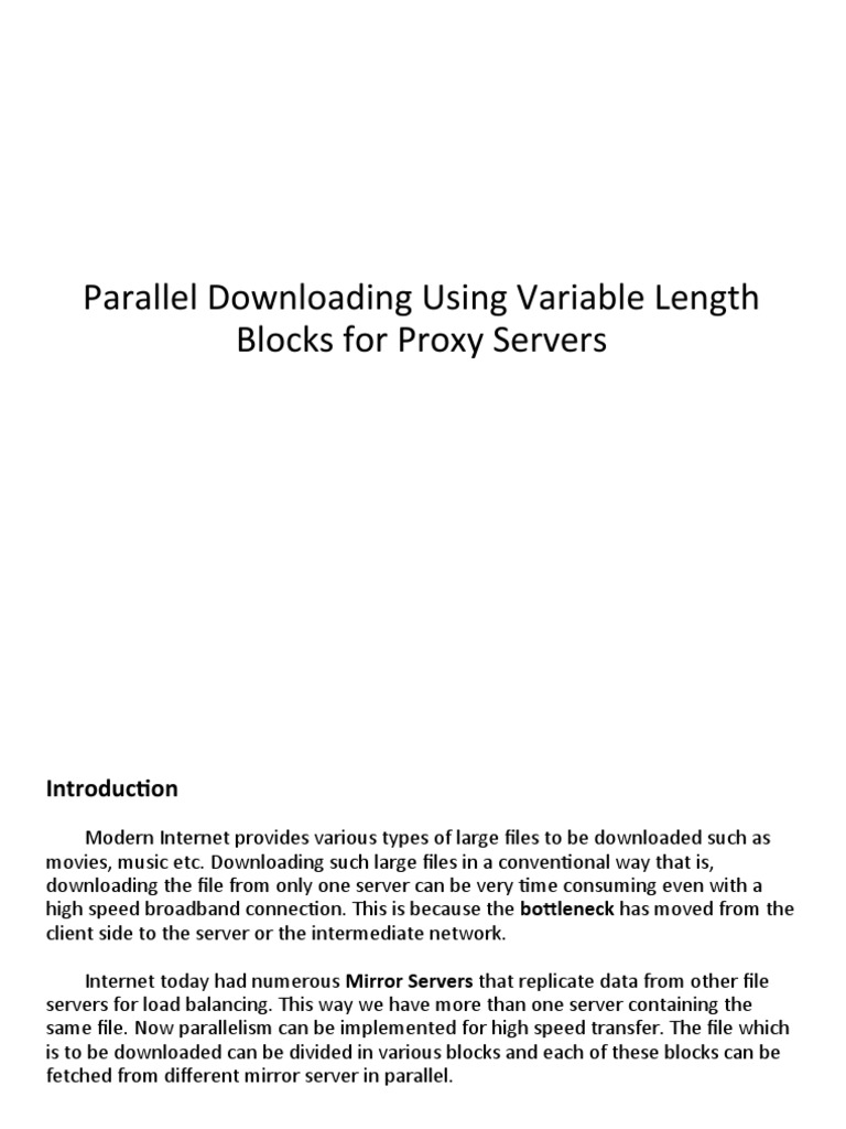 Parallel Downloading with Variable Blocks | PDF | Proxy Server | File ...