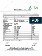 Green Coffee Extract Certificate of Analysis