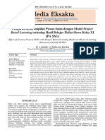 Media Eksakta: Pengaruh Keterampilan Proses Sains Dengan Model Project Ipa Sma