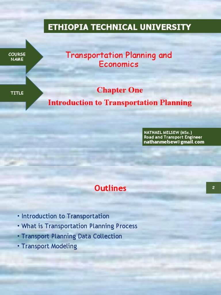 An Introduction to Transportation Planning: Analyzing Surface