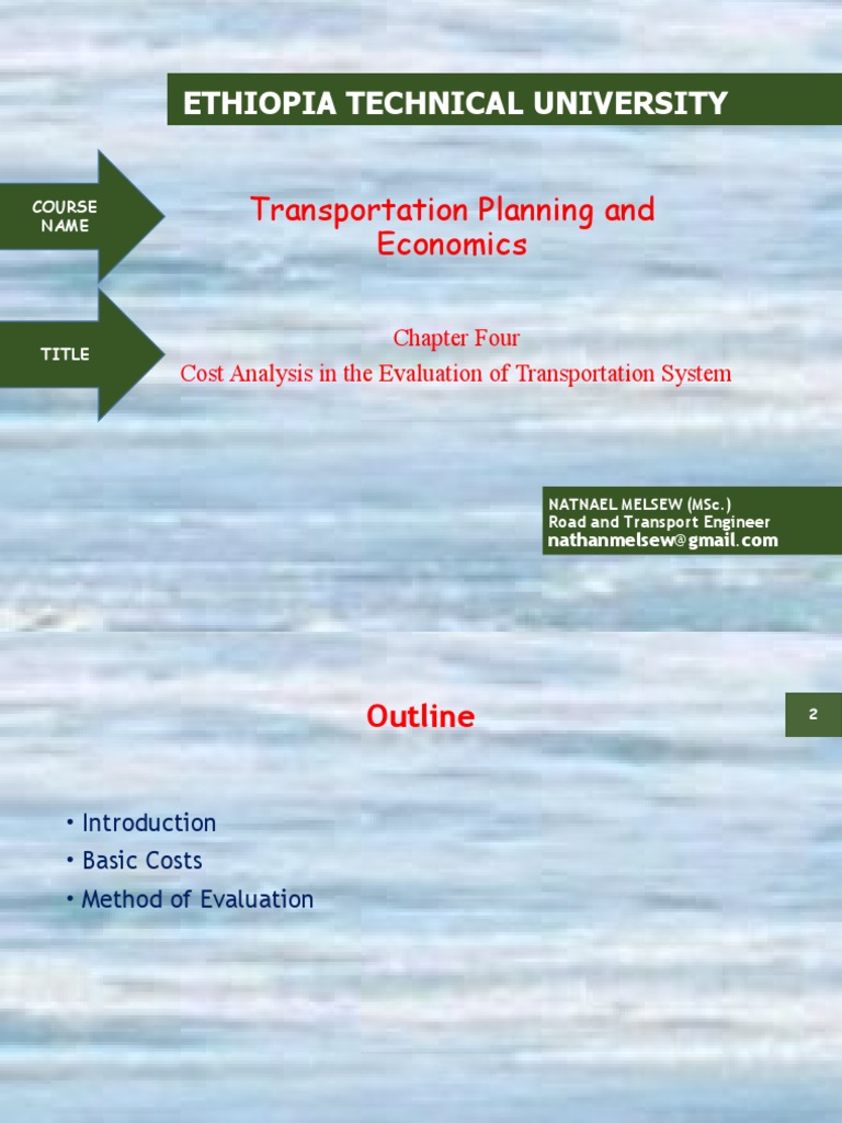 Transportation Cost Analysis Techniques | PDF | Net Present Value ...