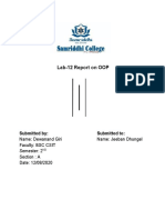 Lab-12 Report On OOP: Submitted By: Submitted To