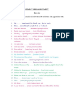 Subject Verb Agreement Exercise in Each of The Following Sentences Select The Verb Form That Is in Agreement With Its Subject