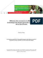 Piscicole_Efficience Des Ressources Et Efficacité Economique Des Fermes Piscicoles Au Sud-est de La Côte d’Ivoire