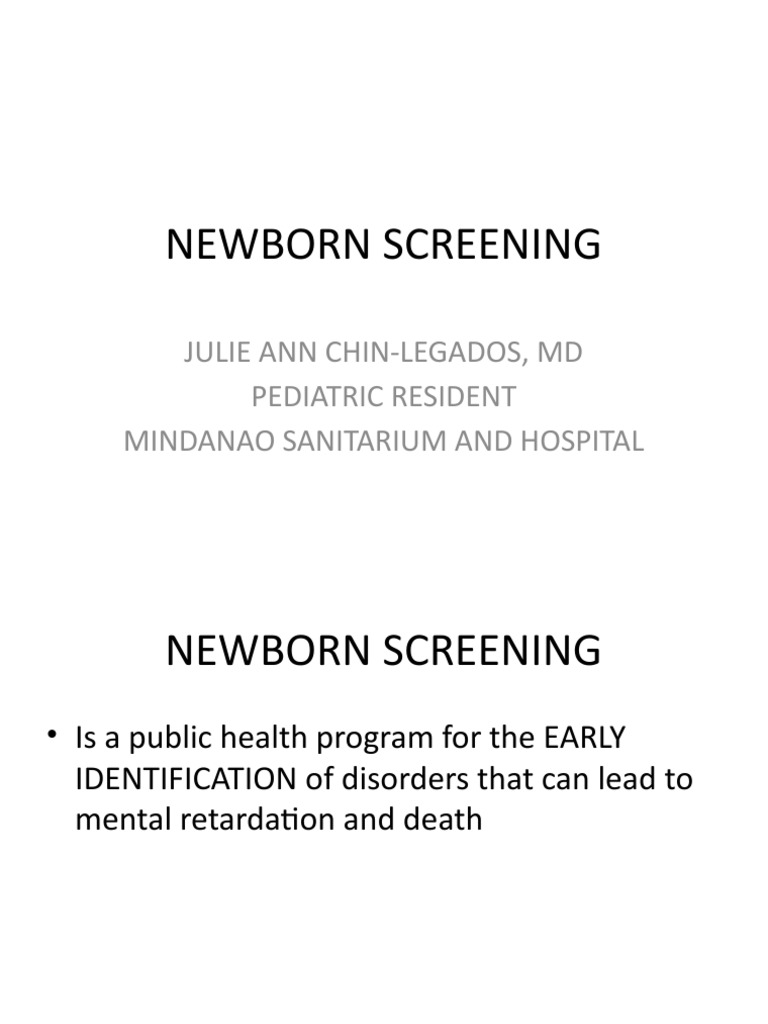 Newborn Screening Guide | PDF | Medical Specialties | Clinical Medicine