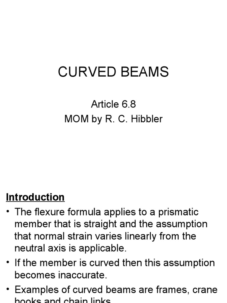 Curved Beams PDF Bending Beam (Structure)