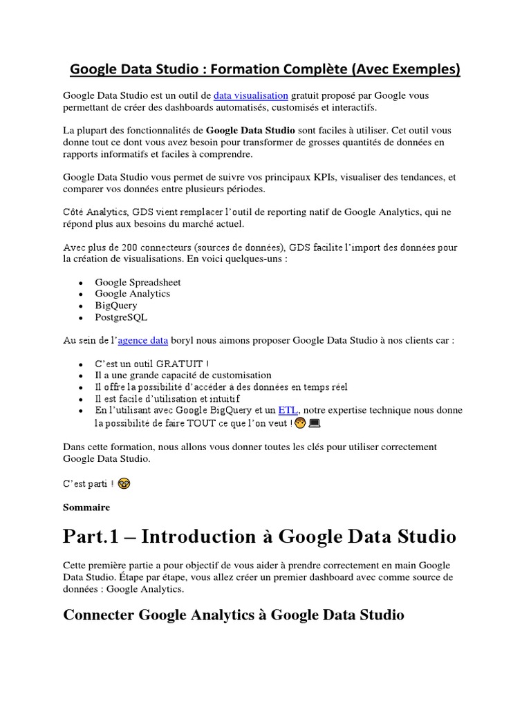 Formation Complète Google Data Studio | PDF | Informatique | Informatique