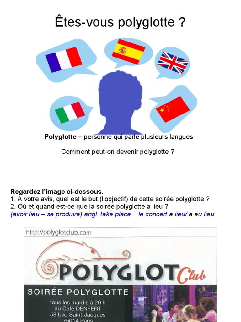 Devenir Polyglotte : Guide Pratique | PDF | Complément d'objet | la ...