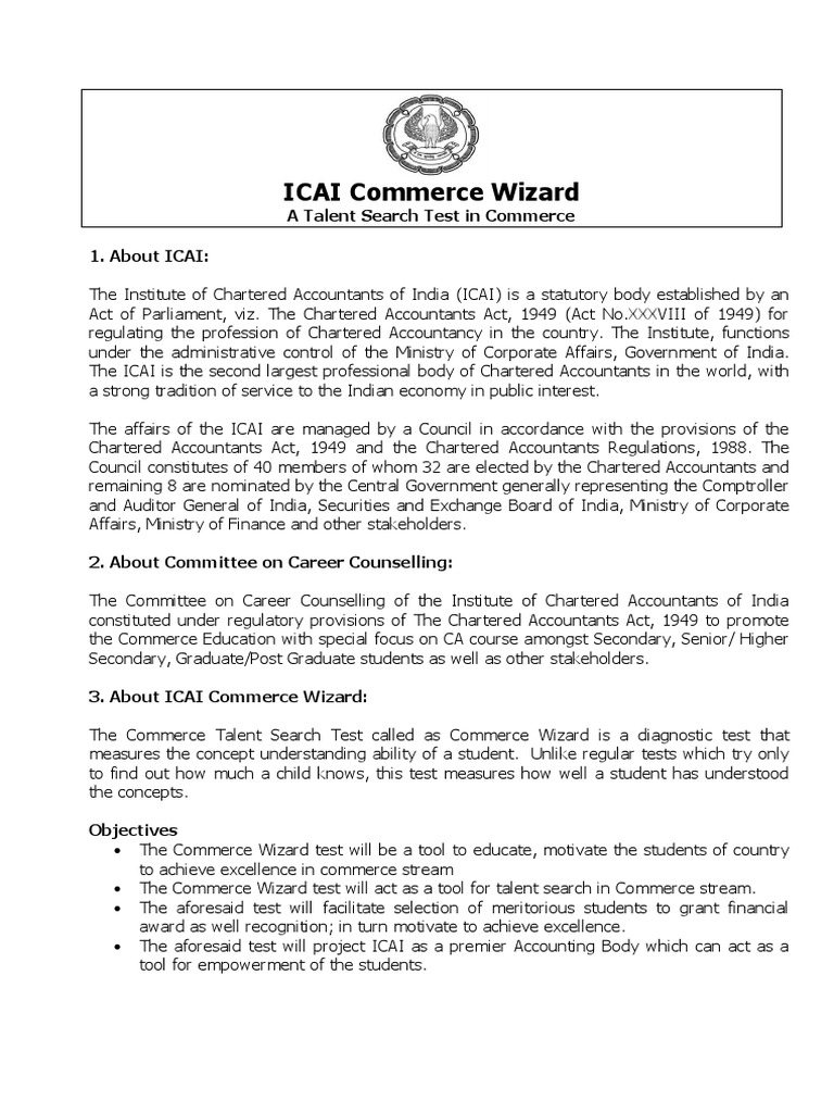Final Icai Commerce Wizard PDF Monopoly Balance Of Payments