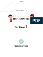 Punjab Board Maths Classs 1