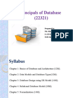 Principals of Database (22321) : Prepared by Ms. Khan Sameera I/C If Hod M.H.Saboo Siddik Polytechnic