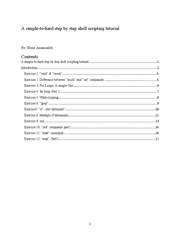 ShellScripting Tutorial For Beginners | PDF | Software | Computer ...