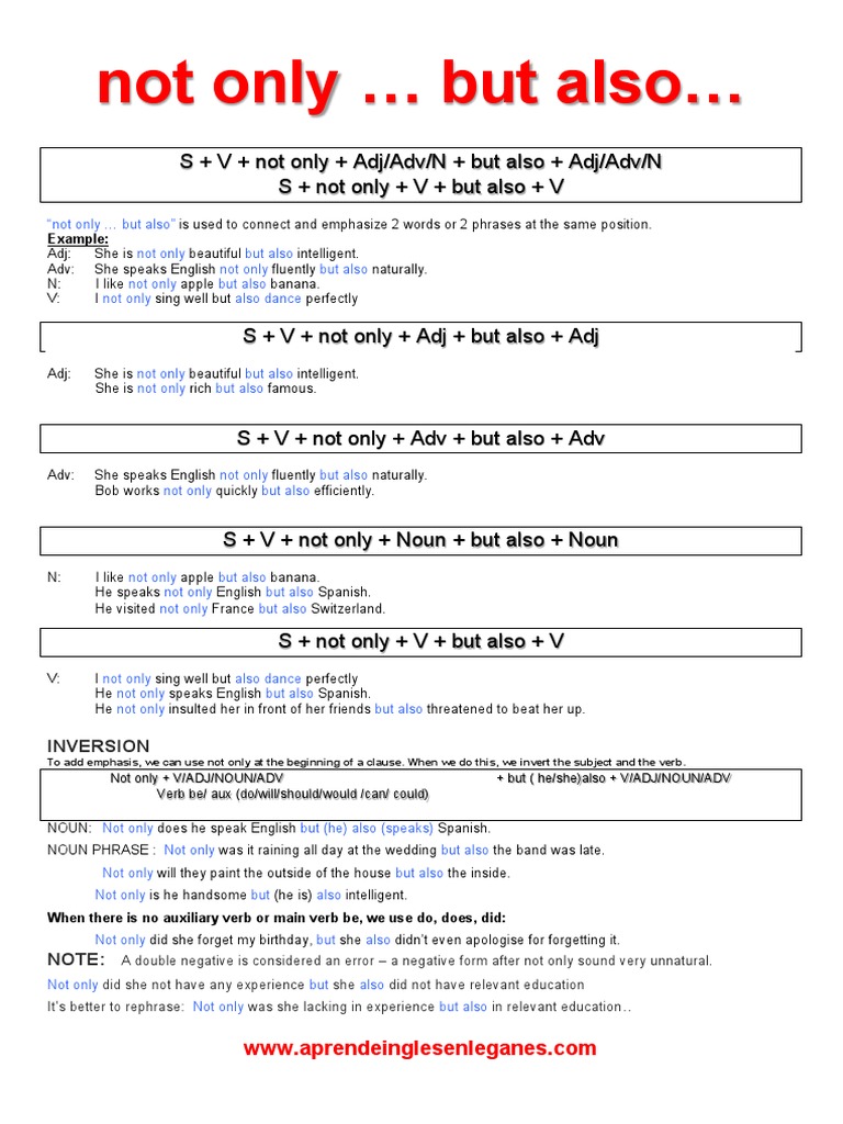 Not Only ... But Also Sentences | PDF | English Language | Verb