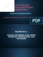 Bahasa Indonesia Dari Aspek (Fonologi, Morfologi, Dan Sintaksis) - Pertemuan Ke 3 Dan Ke 4