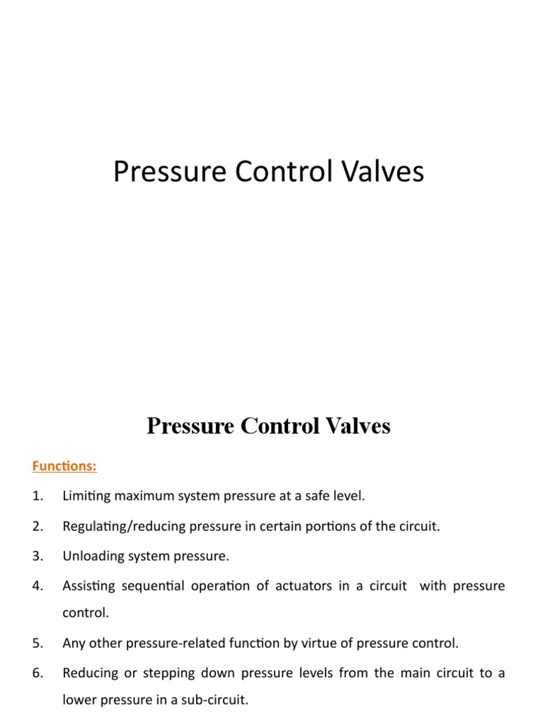 Overview of Pressure Control Valves | PDF | Valve | Mechanical Engineering