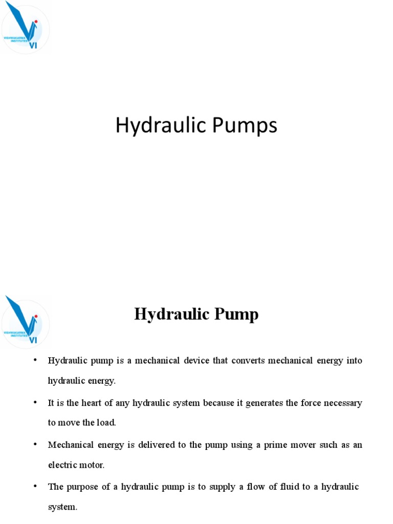 HYDRAULIC SYSTEMS FLUID MECHANICS PUMPS intelligence overview