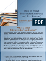 Rule of Strict Interpretation (Penal and Tax Statutes)