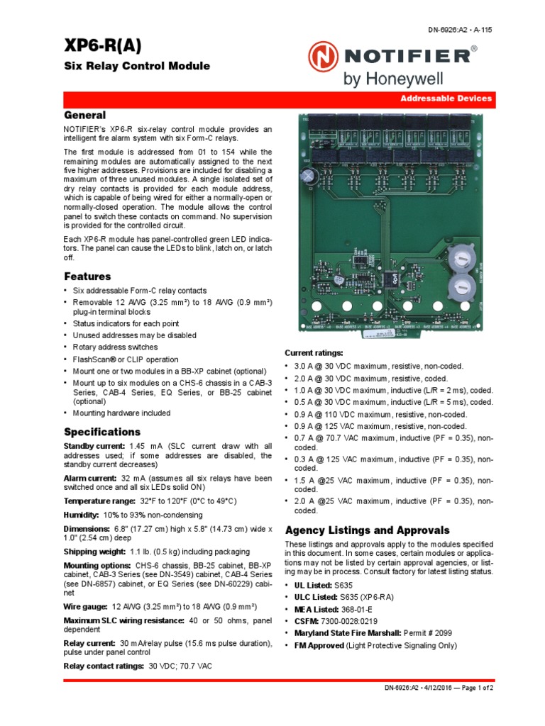 XP6R (A) Six Relay Control Module PDF Relay Electricity