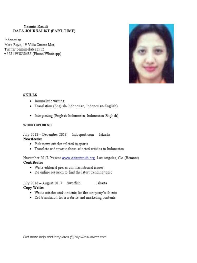 Yasmin Rasidi Data Journalist (Part-Time) | PDF