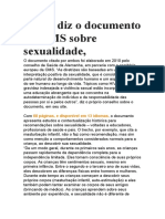 O Que Diz o Documento Da OMS Sobre Sexualidade