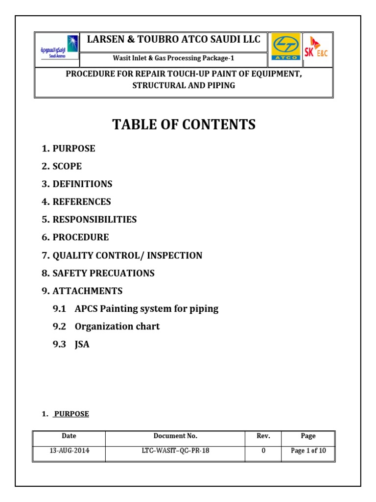 Painting Procedure | PDF | Paint | Specification (Technical Standard)