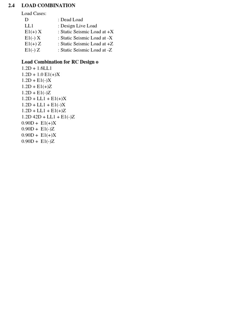 Load Combination For RC Building | PDF