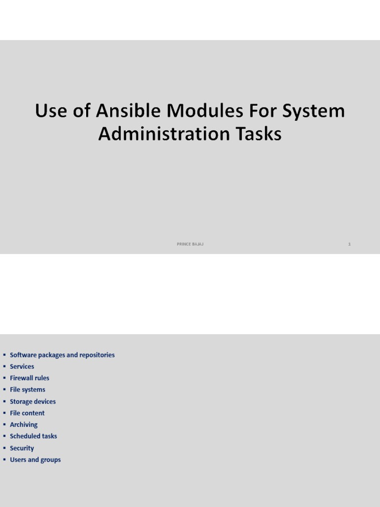 Ansible Playbooks for System Management | PDF | Internet & Web | Networking