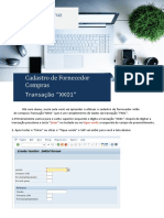 XK01 - Cadastro de Fornecedor - Compras