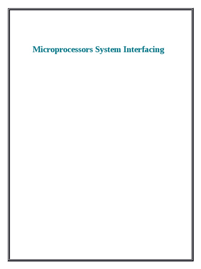Microprocessors System Interfacing PDF Control Flow Manufactured