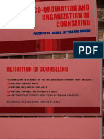 Co-Ordination and Organization of Counseling
