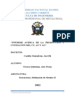 Producción y cotización Cu, Au, Ag 2018-2021