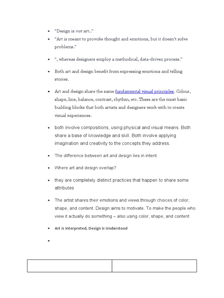 Difference Between Art and Design PDF Design Graphic Design