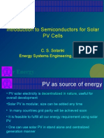 Introduction To Semiconductors For Solar PV Cells