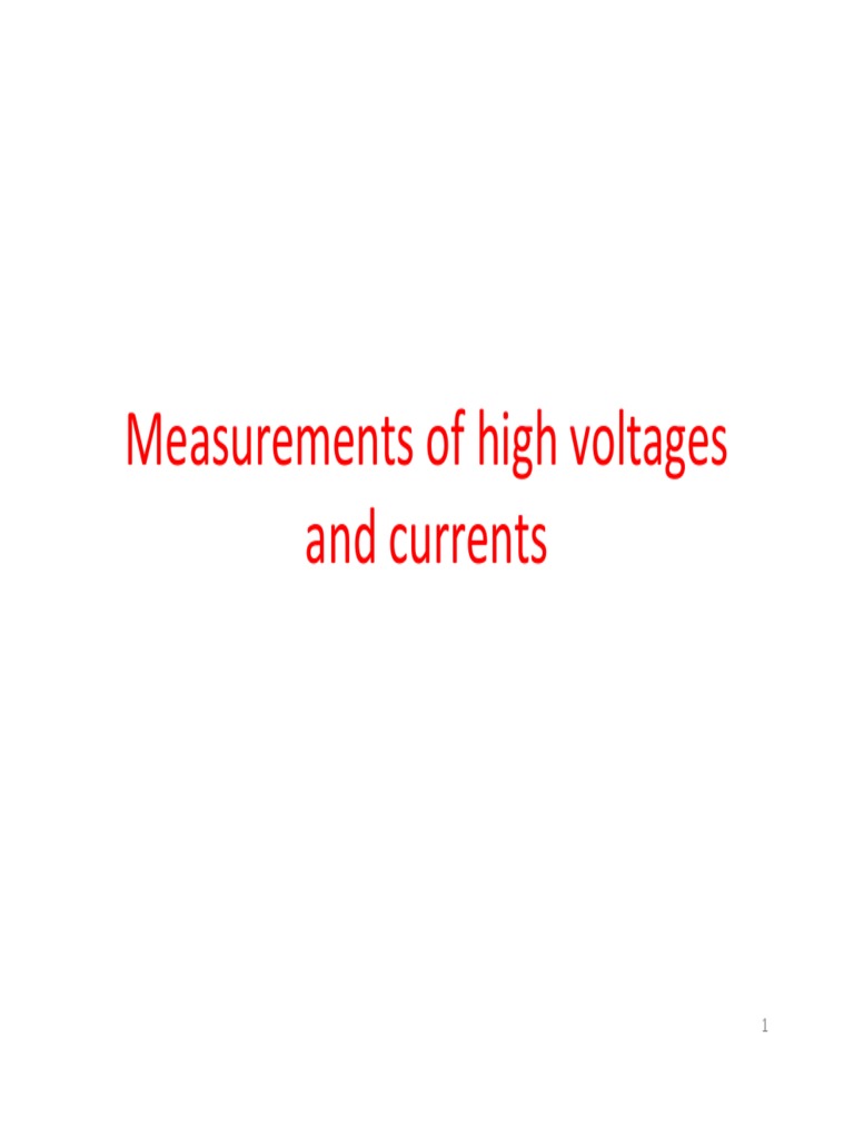 High Voltage Measurement Techniques | PDF | Capacitor | Transformer