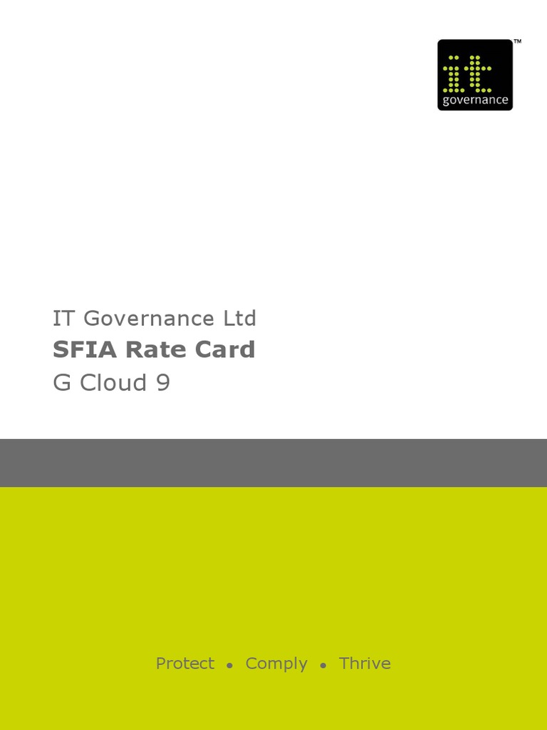 SFIA Rate Card G Cloud 9 PDF