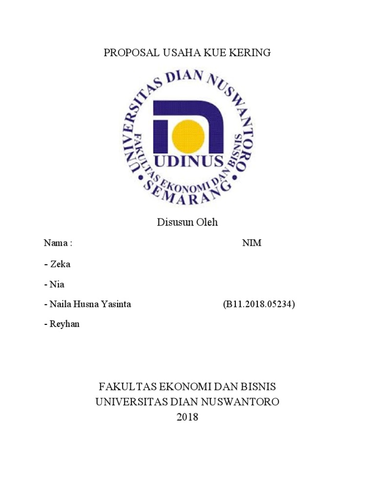 Proposal Usaha Kue Kering Pdf
