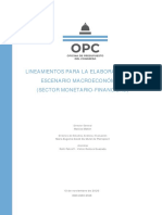 Lineamientos para elaboración escenario macroeconómico