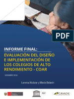 Evaluación Del Diseño e Implementación de Los Colegios de Alto Rendimiento - COAR Informe Final